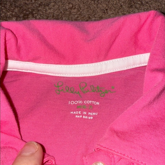 Lilly Pulitzer Pink Polo with Ruffle Front - Picture 2 of 3